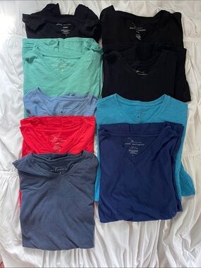 Marc Anthony V-Neck Tee Bundle in Black, Navy, Teal, Aqua, Red & Light Blue